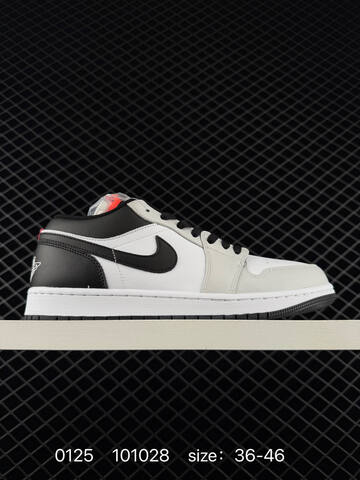 Jordan Air Jordan 1 Low White Grey Black Red EU 36-46 Sneaker - Unisex (BS-79773)