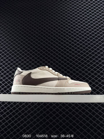 Jordan Air Jordan 1 Low Travis Scott Reverse Mocha Supreme Stone Island Dior Custom Grey Black Beige Brown Red White EU 36-45 Sneaker - Unisex (BS-80804)