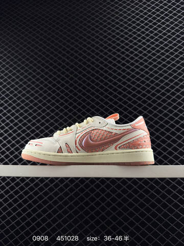 Jordan Air Jordan 1 Low HQ2186 130 Sail Peach Pink Cream EU 36-46 Sneaker - Unisex (BS-80746)