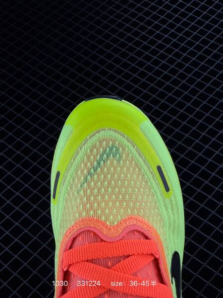 Nike Air Zoom Vomero Plus neon yellow volt with coral orange accents and black swoosh 36-45 5 running lifestyle