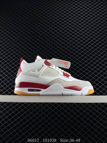 Nike Air Jordan 4 Retro White Red Gum Light Gray EU 36-48 Basketball Shoe - Unisex (BS-81216)
