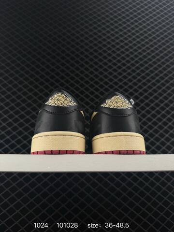 Jordan Air Jordan 1 Low Black Pale Vanilla Gym Red EU 36-48 5 Sneaker - Unisex (BS-80449)