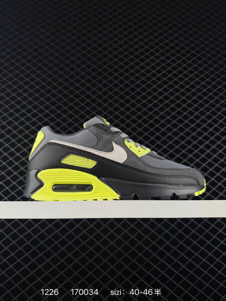 Nike Air Max 90 gray black neon yellow 40-46 running lifestyle