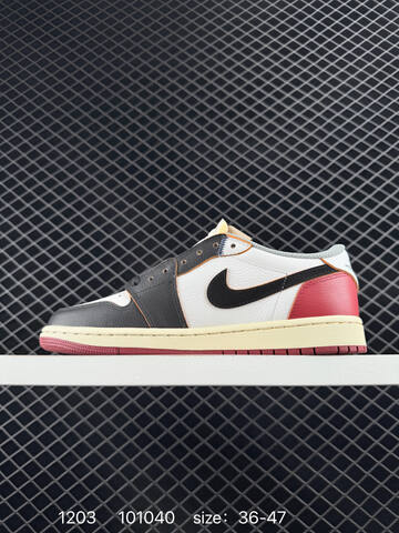 Jordan Air Jordan 1 Low White Black Red Orange Cream EU 36-47 Sneaker - Unisex (BS-80121)