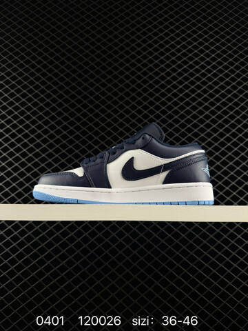 Jordan Air Jordan 1 Low White Navy Blue Light Blue EU 36-46 Sneaker - Unisex (BS-79567)