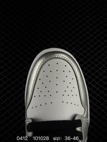 Jordan Air Jordan 1 Low White Metallic Silver Black EU 36-46 Sneaker - Unisex (BS-79502)
