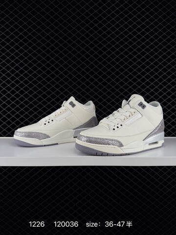 Jordan Air Jordan 3 Retro SE Sail Metallic Silver Grey EU 36-47 Basketball Shoe - Unisex (BS-79986)