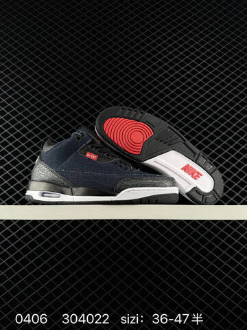 Jordan Air Jordan 3 Retro IH7959 Dark Blue Black White Red EU 36-47 Basketball Shoe - Unisex (BS-79541)