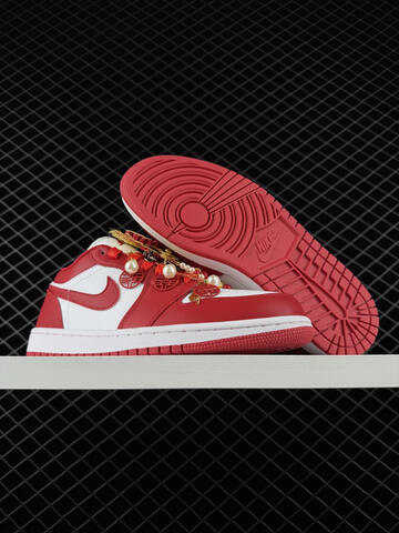Jordan Air Jordan 1 Low White Red Gold EU 36-46 Sneaker - Unisex (BS-79912)