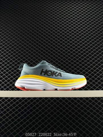 HOKA Bondi 8 Light Grey Off White EU 36-45 Running Shoe Running Sneakers - Unisex (BS-86635)