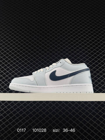 Jordan Air Jordan 1 Low White Light Blue Navy Blue EU 36-46 Sneaker - Unisex (BS-79815)