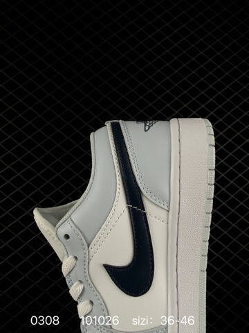 Jordan Air Jordan 1 Low White Light Grey Dark Navy EU 36-46 Sneaker - Unisex (BS-79687)