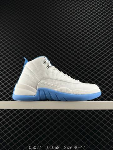 Jordan Air Jordan 12 Retro Melo White University Blue EU 40-47 Basketball Shoe - Men's (BS-81297)