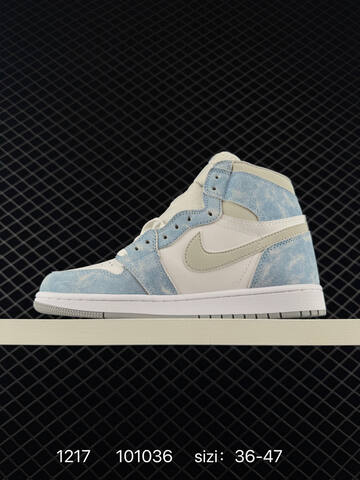 Jordan Air Jordan 1 Retro High OG White Light Blue Grey EU 36-47 Basketball Shoe - Unisex (BS-80046)