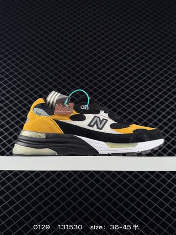 New Balance 992 M992J2 Black Yellow White Grey EU 36-45 Sneaker - Unisex (BS-82348)