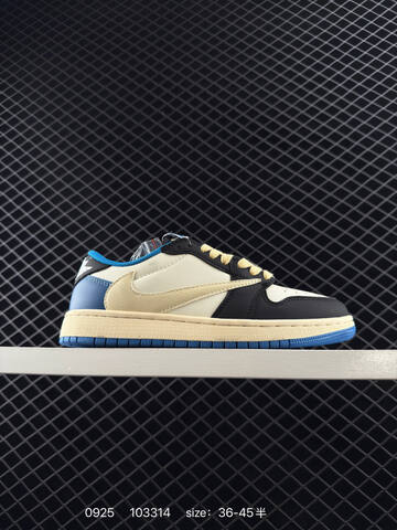 Jordan Air Jordan 1 Low DC0774 105 White Light Blue Black Orange EU 36-45 Skate Shoe - Unisex (BS-80632)