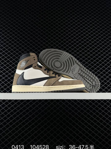 Jordan Air Jordan 1 Retro High OG Travis Scott Mocha CD4487-100 Dark Brown White Black Sail EU 36-47 5 Sneaker - Unisex (BS-79484)