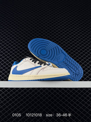 Jordan Travis Scott x Air Jordan 1 Low Sail Blue Cream Black EU 36-46 Sneaker - Unisex (BS-79895)