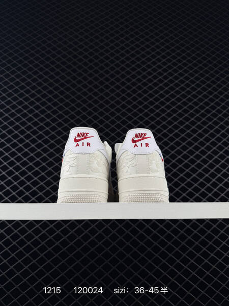 Nike Air Force 1 07 Low off-white cream with white swoosh and red accents EU 36-45 casual lifestyle