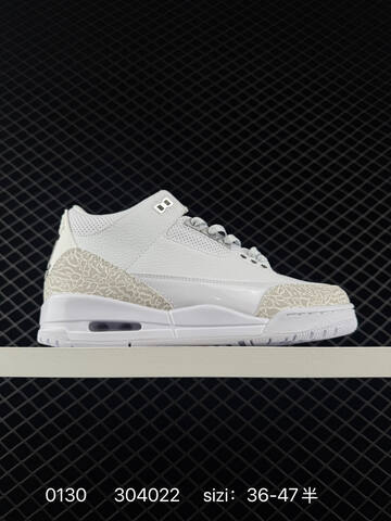 Jordan Air Jordan 3 Retro White Light Grey EU 36-47 Basketball Shoe - Unisex (BS-79739)