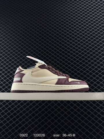 Jordan Travis Scott x Air Jordan 1 Low Reverse Mocha Supreme Brown Beige White Pink Gray EU 36-45 Sneaker - Unisex (BS-80656)