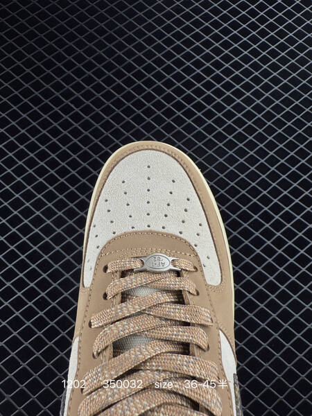 Nike Air Force 1 07 tan cream with patterned Swoosh EU 36-45 5 lifestyle
