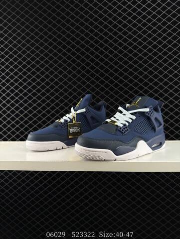 Jordan Air Jordan 4 Retro Navy Blue White Gold EU 40-47 Basketball Shoe - Men's (BS-81127)