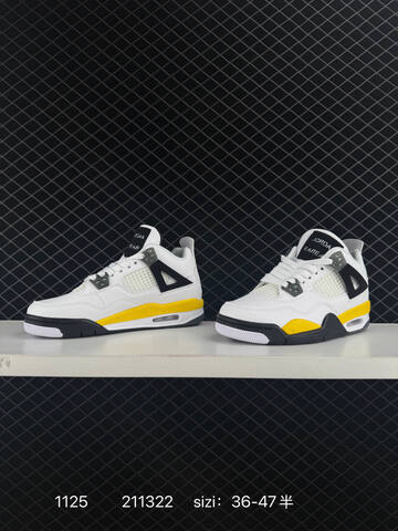 Jordan Air Jordan 4 Retro Tour Yellow White Black Yellow Grey EU 36-47 Basketball Shoe - Unisex (BS-80196)