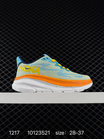 HOKA ONE ONE Clifton 9 Light Blue Pink Orange White 28-37 Running Shoe Running Sneakers - Women's (BS-86350)