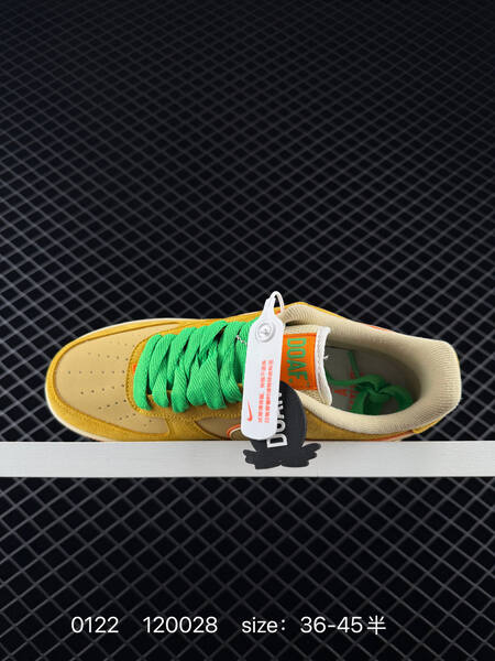 Nike Air Force 1 07 Low tan beige orange with green laces EU 36-45 5 lifestyle