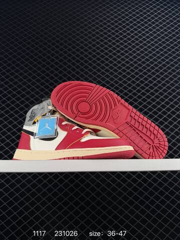 Jordan Air Jordan 1 Retro High Union Los Angeles White Black Red Cream Grey EU 36-47 Basketball Shoe - Unisex (BS-80252)
