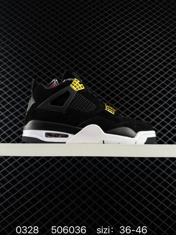 Jordan Air Jordan 4 Retro Black White Gold EU 36-46 Basketball Shoe - Unisex (BS-79589)