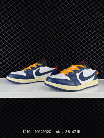 Jordan Air Jordan 1 Retro Low OG White Navy Blue Yellow Red Cream EU 36-47 Sneaker - Unisex (BS-80025)