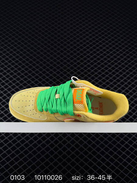Nike Air Force 1 07 LX beige yellow with green and orange EU 36-45 lifestyle