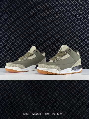 Jordan Air Jordan 3 Retro Olive Beige White Black Gum Brown EU 36-47 Basketball Shoe - Unisex (BS-80454)