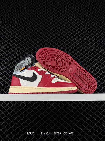 Jordan Union x Air Jordan 1 Retro High PK NRG White Black Red Cream EU 36-45 Basketball Shoe - Unisex (BS-80106)