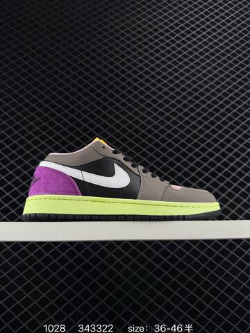 Jordan Air Jordan 1 Low HQ2010-012 Grey Pink Black Purple Neon Yellow White EU 36-46 Sneaker - Unisex (BS-80413)