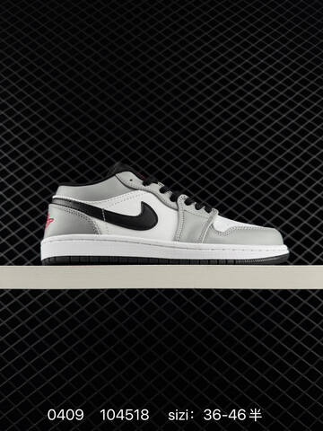Jordan Air Jordan 1 Low Light Grey White Black Red EU 36-46 Sneaker - Unisex (BS-79518)