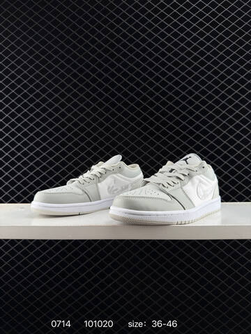 Jordan Air Jordan 1 Low Light Grey White Black EU 36-46 Basketball Shoe - Unisex (BS-81067)