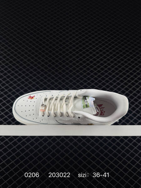 Nike Air Force 1 07 LV8 white with multicolor embroidered accents 36-41 lifestyle