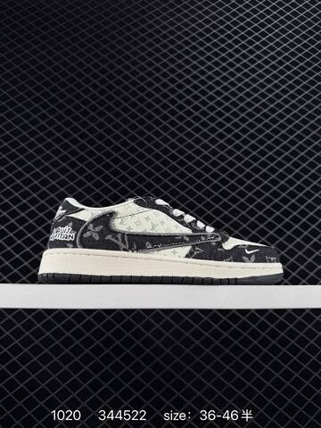 Jordan Air Jordan 1 Low Travis Scott DIY Custom Off White Grey EU 36-46 Sneaker - Unisex (BS-80474)