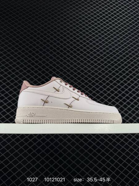 Nike Air Force 1 Low off-white pink with gold accents 35 5-45 5 lifestyle