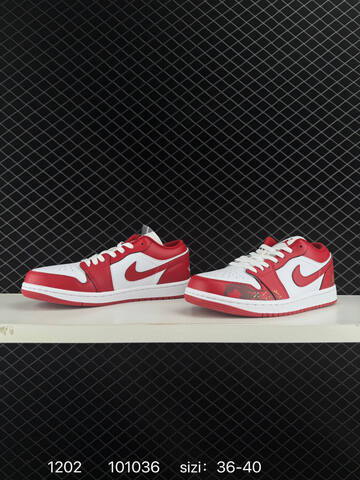 Jordan Air Jordan 1 Low White Red EU 36-40 Basketball Shoe - Unisex (BS-80127)