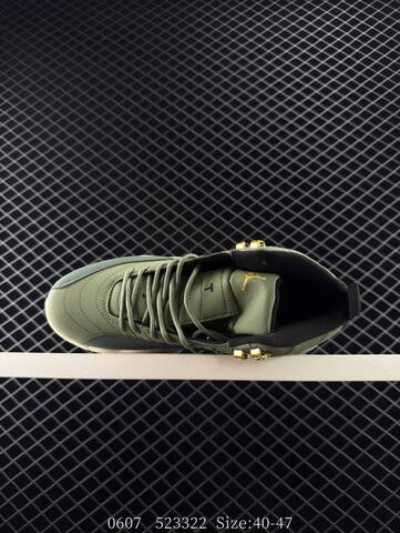 Jordan Air Jordan 12 Retro Olive Green Cream Gold Black EU 40-47 Basketball Shoe - Men's (BS-81247)
