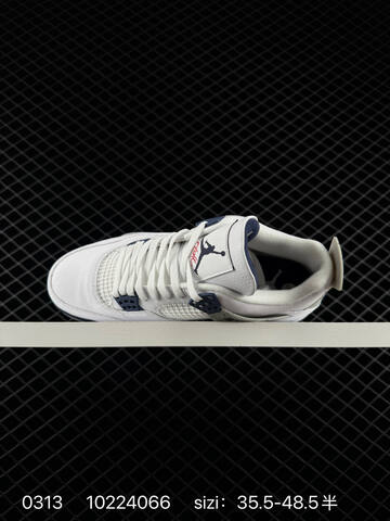 Jordan Air Jordan 4 Retro White Grey Navy Red EU 35 5-48 5 Basketball Shoe - Unisex (BS-79668)