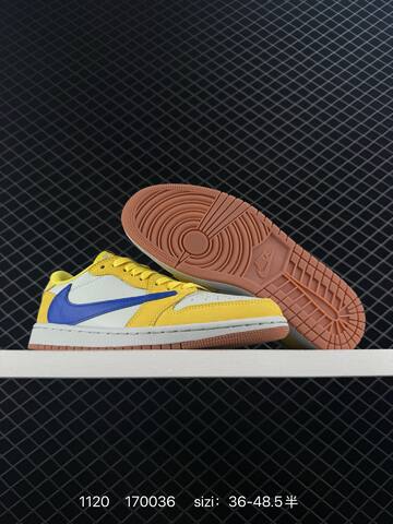 Jordan Air Jordan 1 Low OG SP Travis Scott DZ4137-106 White Yellow Blue Gum Brown EU 36-48 5 Sneaker - Unisex (BS-80229)