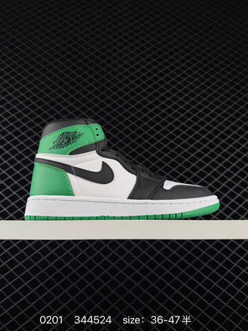Jordan Air Jordan 1 Retro High Black White Green EU 36-47 Basketball Shoe - Unisex (BS-79736)