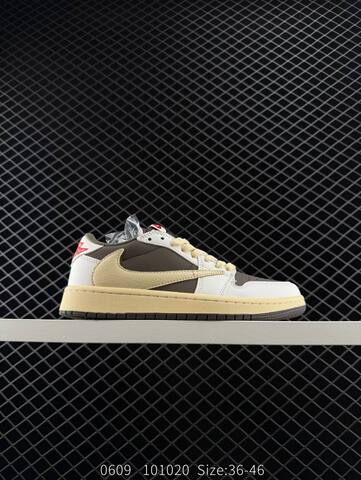 Jordan Travis Scott x Air Jordan 1 Low Reverse Mocha White Brown Cream Red EU 36-46 Sneaker - Unisex (BS-81232)