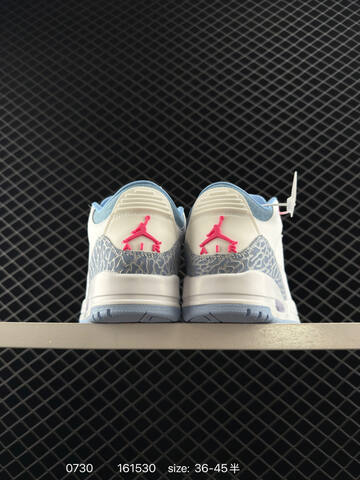 Jordan Air Jordan 3 Retro White And Cobalt Bliss White Light Blue Pink EU 36-45 Basketball Shoe - Unisex (BS-80997)