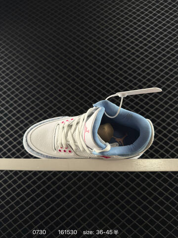 Jordan Air Jordan 3 Retro White And Cobalt Bliss White Light Blue Pink EU 36-45 Basketball Shoe - Unisex (BS-80997)